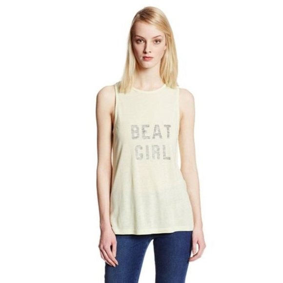 FRENCH CONNECTION Acid Zest BEAT GIRL Semi-Sheer TANK TOP Burnout Tee M - Picture 4 of 5